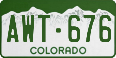 CO license plate AWT676