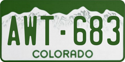 CO license plate AWT683