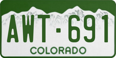CO license plate AWT691
