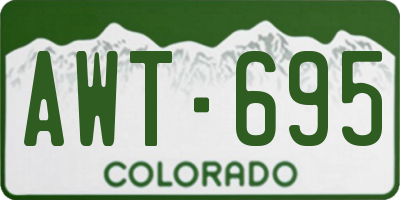 CO license plate AWT695