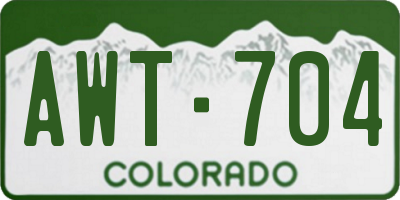 CO license plate AWT704