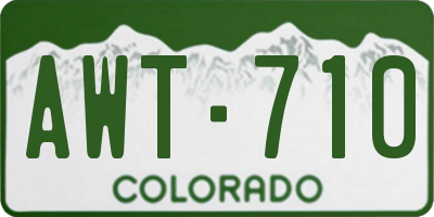 CO license plate AWT710