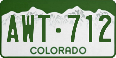 CO license plate AWT712
