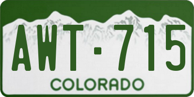 CO license plate AWT715