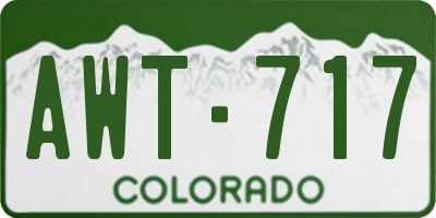 CO license plate AWT717