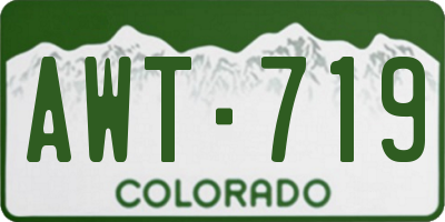 CO license plate AWT719