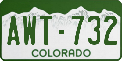 CO license plate AWT732