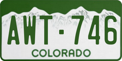 CO license plate AWT746