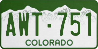 CO license plate AWT751