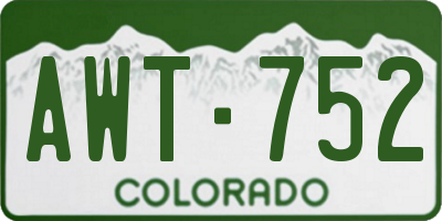CO license plate AWT752