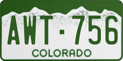 CO license plate AWT756