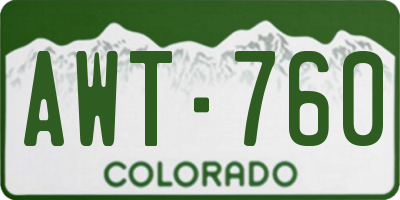 CO license plate AWT760