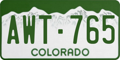 CO license plate AWT765