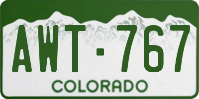 CO license plate AWT767