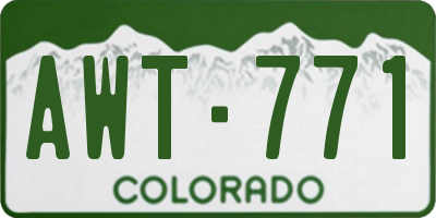 CO license plate AWT771