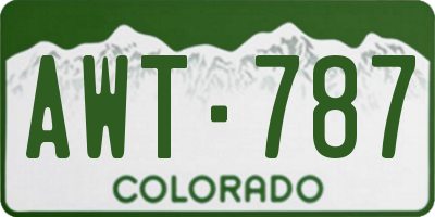 CO license plate AWT787