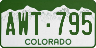 CO license plate AWT795