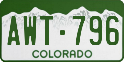 CO license plate AWT796