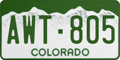 CO license plate AWT805