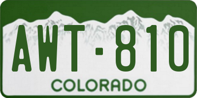 CO license plate AWT810