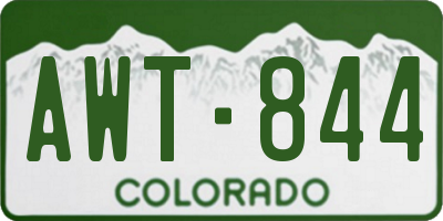 CO license plate AWT844