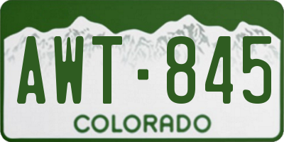 CO license plate AWT845