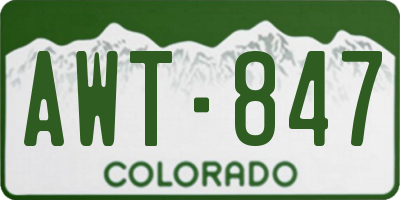 CO license plate AWT847