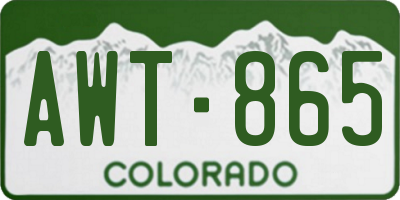 CO license plate AWT865