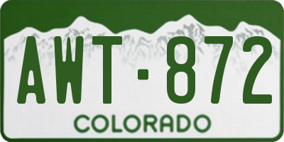 CO license plate AWT872