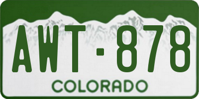 CO license plate AWT878