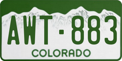 CO license plate AWT883
