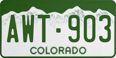CO license plate AWT903