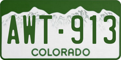 CO license plate AWT913