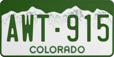 CO license plate AWT915