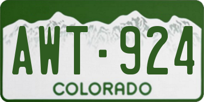 CO license plate AWT924