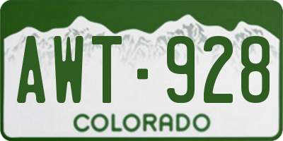 CO license plate AWT928
