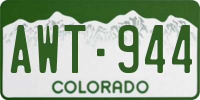 CO license plate AWT944