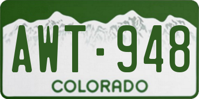 CO license plate AWT948