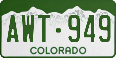 CO license plate AWT949