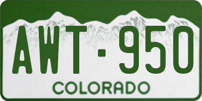 CO license plate AWT950