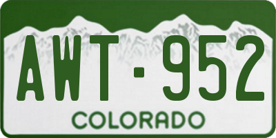 CO license plate AWT952