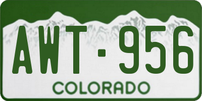 CO license plate AWT956