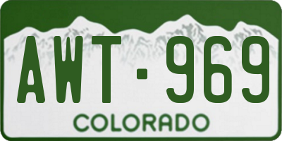 CO license plate AWT969