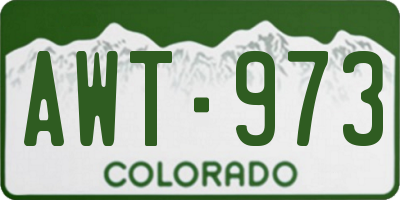 CO license plate AWT973