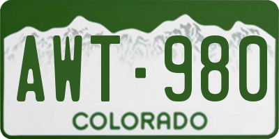 CO license plate AWT980