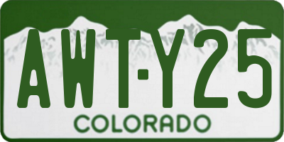 CO license plate AWTY25