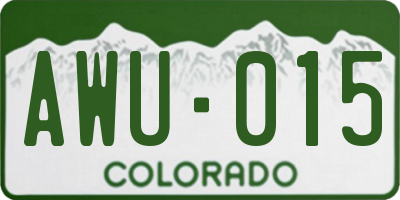 CO license plate AWU015