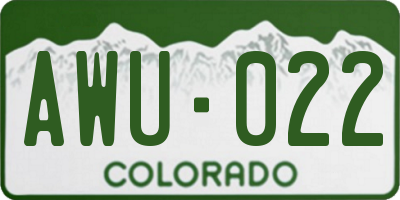 CO license plate AWU022