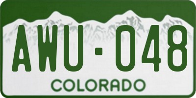 CO license plate AWU048