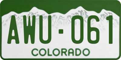 CO license plate AWU061